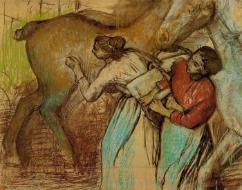 埃德加 德加 Two Laundresses and a Horse 埃德加 德加 Two Laundresses and a Horse
